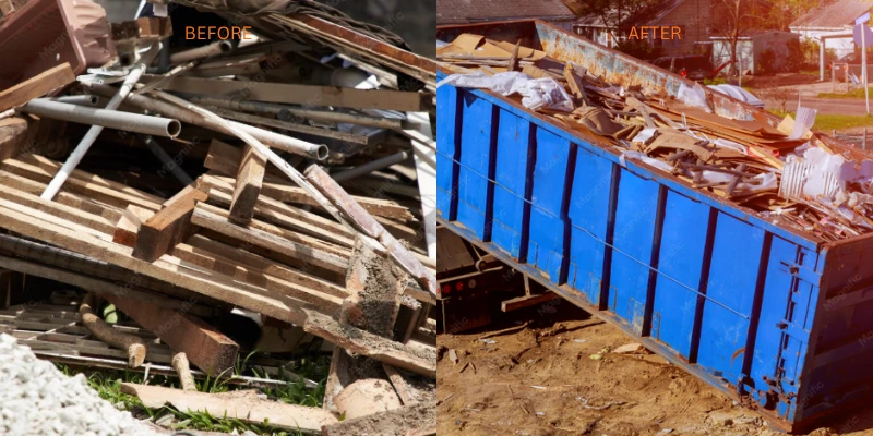 Before and after dumpster rental cleanup Midland TX